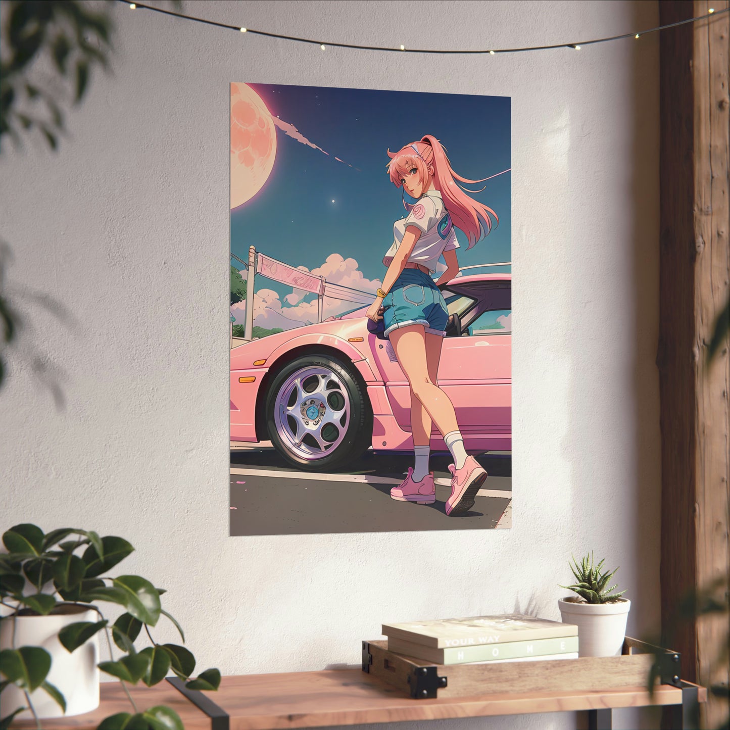 Premium Matte Vertical Poster - 90s Anime Girl Drifter