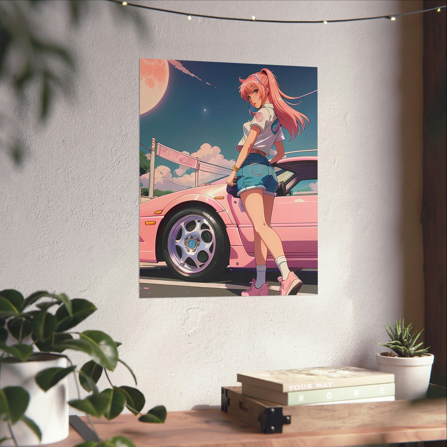 Premium Matte Vertical Poster - 90s Anime Girl Drifter