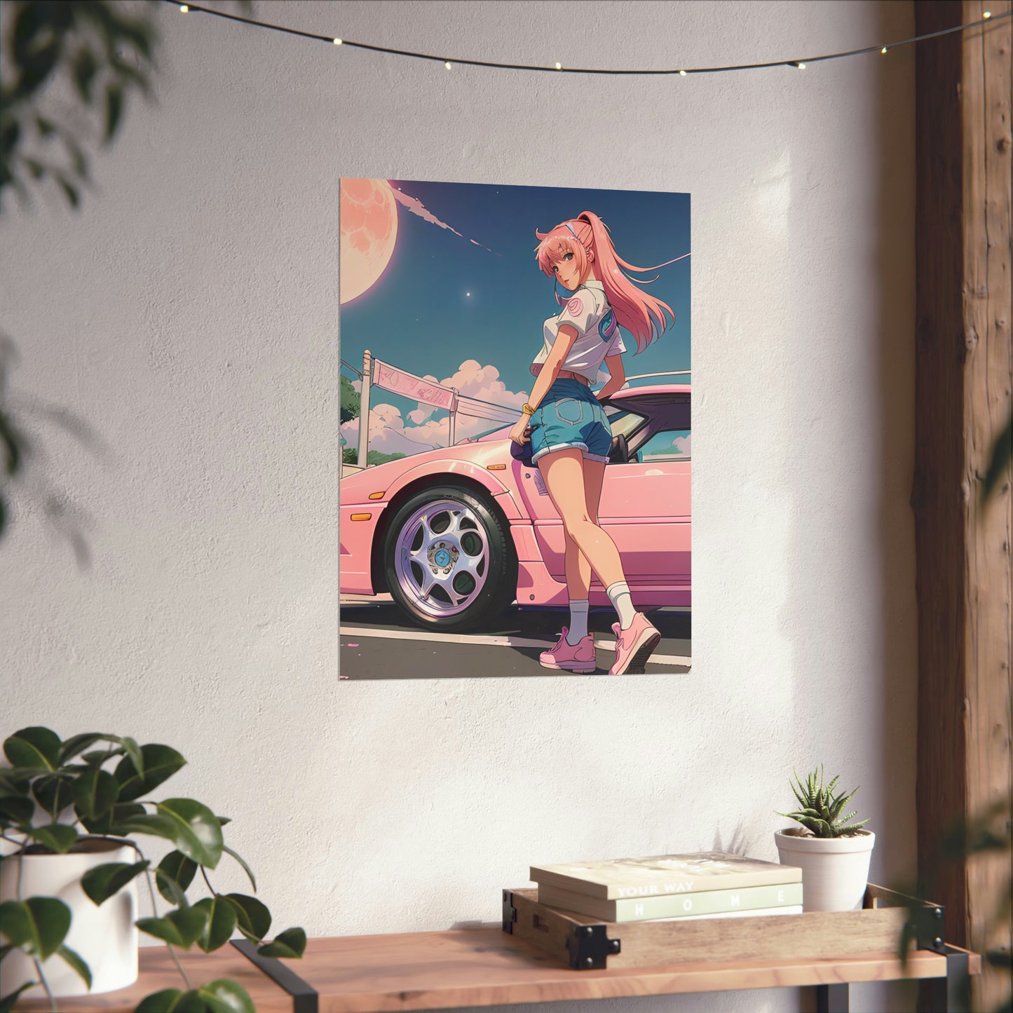 Premium Matte Vertical Poster - 90s Anime Girl Drifter