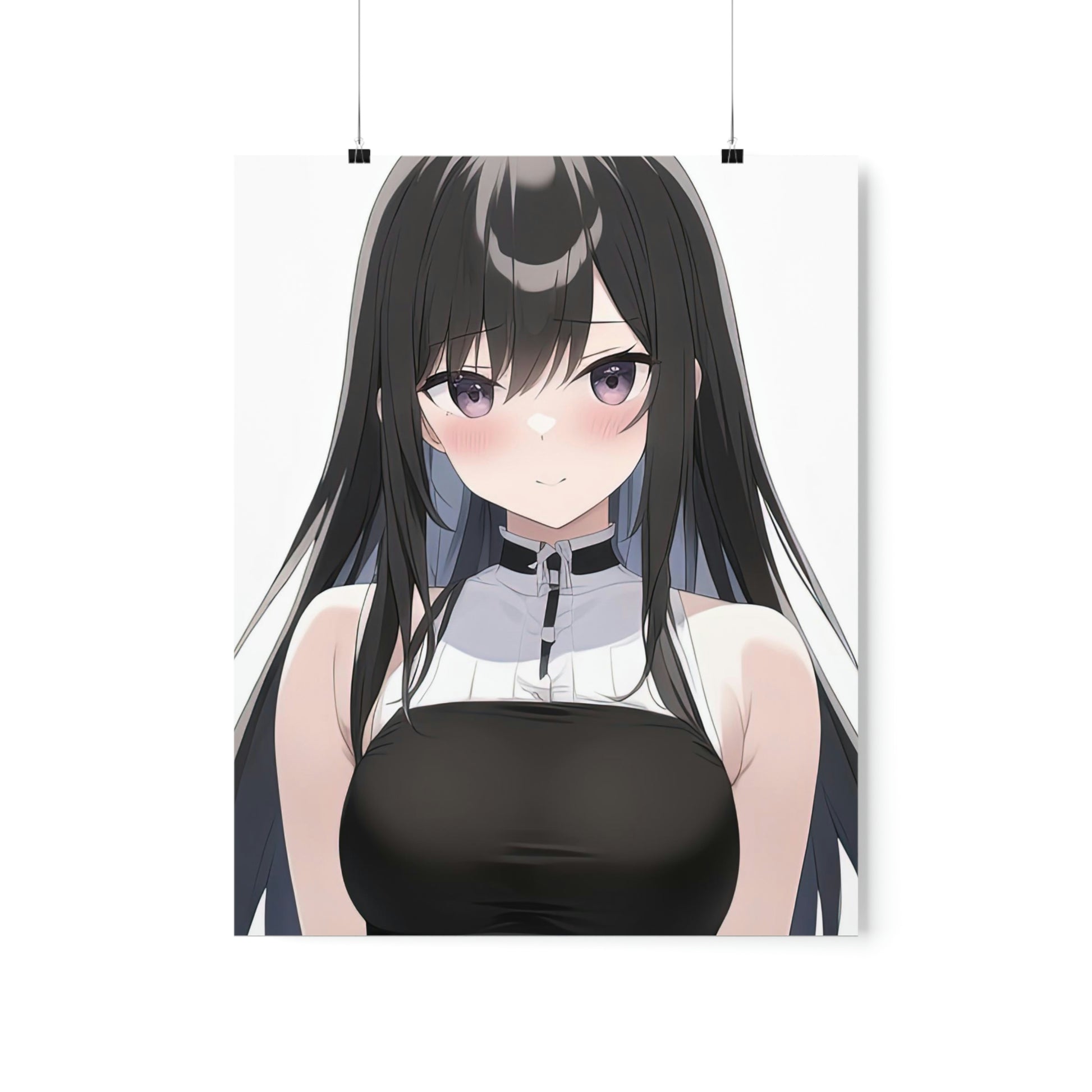 Anime Pretty Girl Dark Hair Anime Girl Poster for Sale by AprilAI